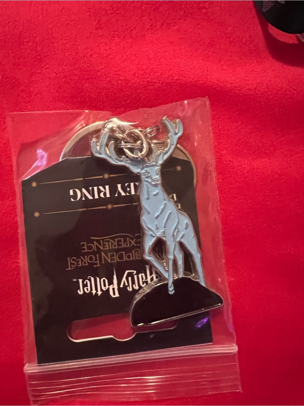 Harry Potter. Silver Stag Patronus Keyring with Black Base